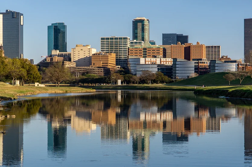 View of the Fort Worth skyline - best home insurance in Texas.